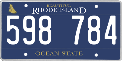 RI license plate 598784