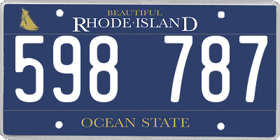 RI license plate 598787