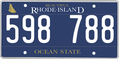 RI license plate 598788