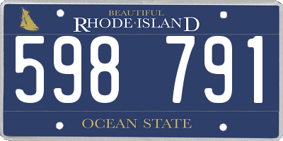 RI license plate 598791