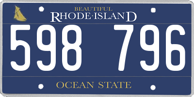 RI license plate 598796