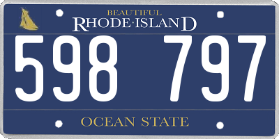 RI license plate 598797