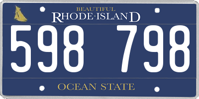 RI license plate 598798