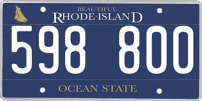 RI license plate 598800