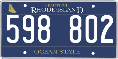 RI license plate 598802