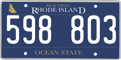 RI license plate 598803