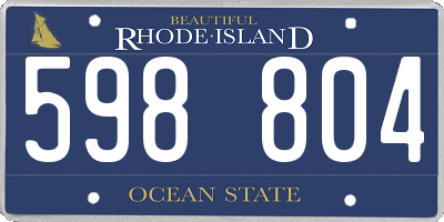 RI license plate 598804