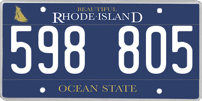 RI license plate 598805