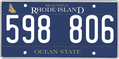 RI license plate 598806