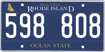 RI license plate 598808