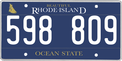 RI license plate 598809