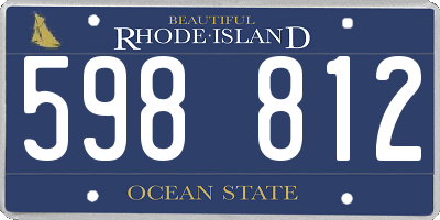 RI license plate 598812