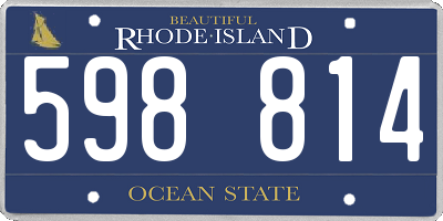RI license plate 598814