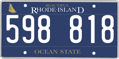 RI license plate 598818