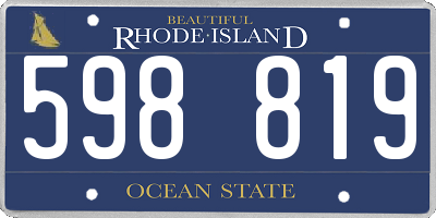 RI license plate 598819