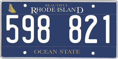 RI license plate 598821