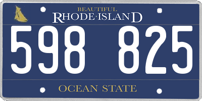 RI license plate 598825