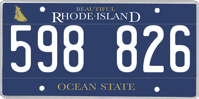 RI license plate 598826
