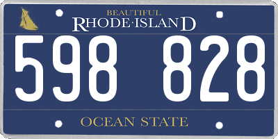 RI license plate 598828
