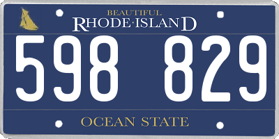 RI license plate 598829