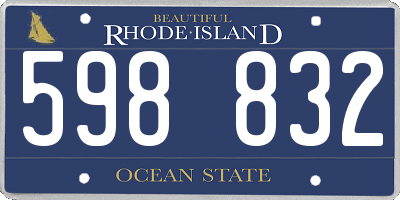RI license plate 598832