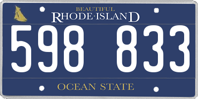 RI license plate 598833