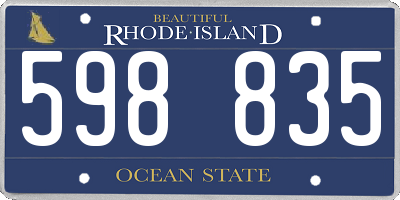 RI license plate 598835