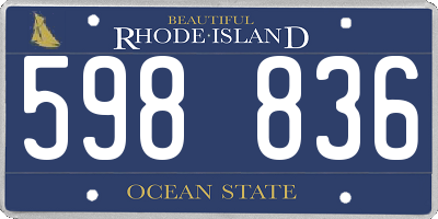 RI license plate 598836