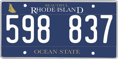 RI license plate 598837