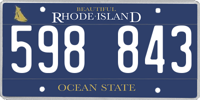 RI license plate 598843