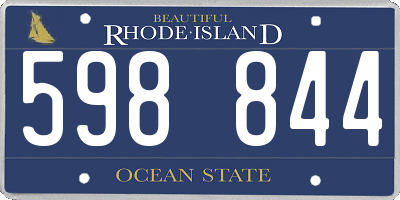 RI license plate 598844