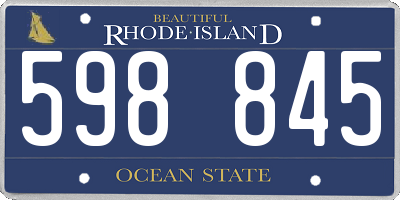 RI license plate 598845