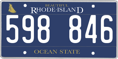 RI license plate 598846
