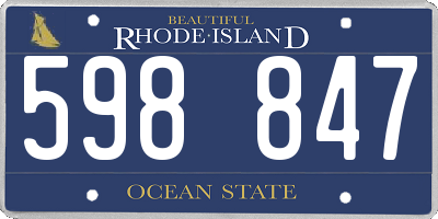 RI license plate 598847