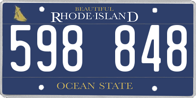 RI license plate 598848