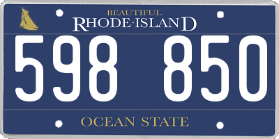 RI license plate 598850