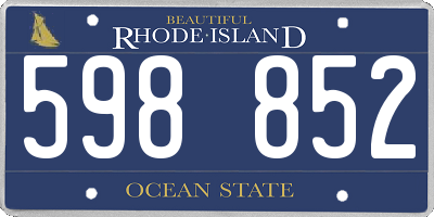 RI license plate 598852