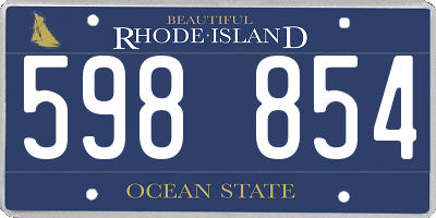 RI license plate 598854