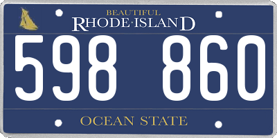 RI license plate 598860