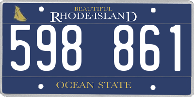 RI license plate 598861