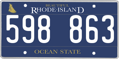 RI license plate 598863