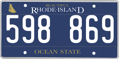 RI license plate 598869