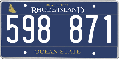 RI license plate 598871