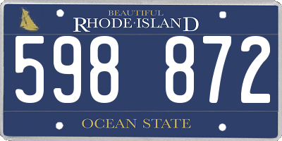 RI license plate 598872