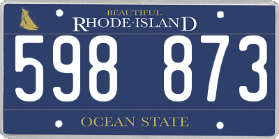 RI license plate 598873