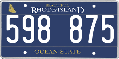 RI license plate 598875