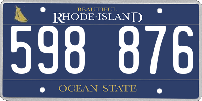RI license plate 598876