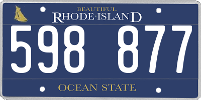 RI license plate 598877
