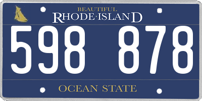 RI license plate 598878