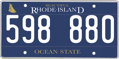 RI license plate 598880